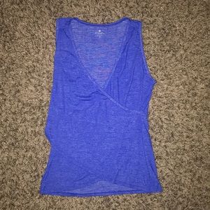 Athleta blue wrap front tank top SMALL
